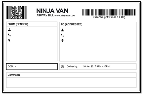 Ninja van tracking no
